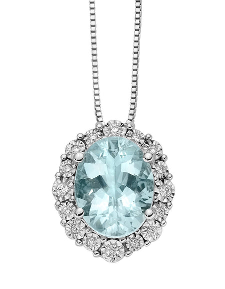 DONNAORO Collana Blumarine con Acquamarina Ovale 1.7ct e Diamanti 0.06ct in Oro 18kt
