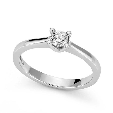 Anello Solitario DonnaOro VENERE in Oro Bianco 18kt con Diamante 0.10ct