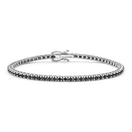 DONNAORO Bracciale Tennis Incontri Diamanti Black 1.50ct in Oro Bianco 18kt