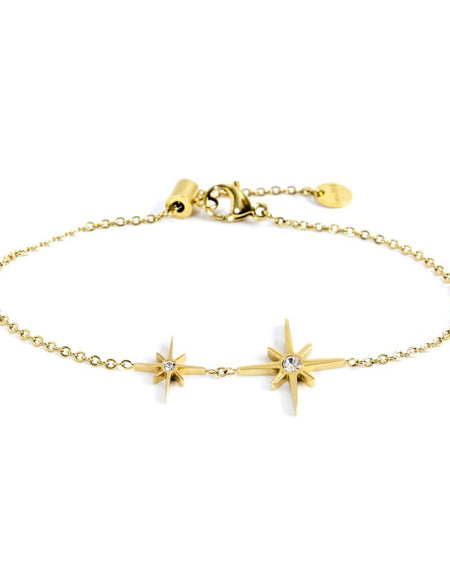 MARLÙ Bracciale rosa dei venti doppio pendente