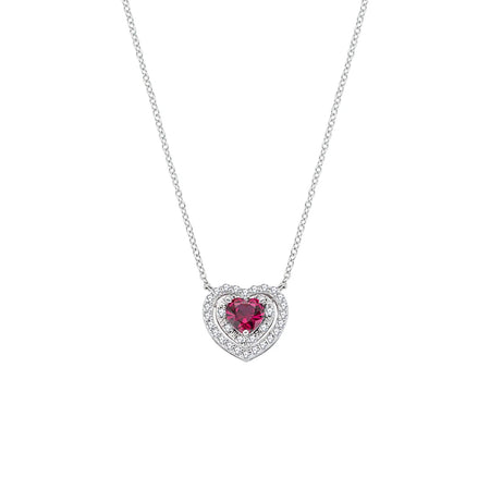 Amen Collana Batticuore con Zircone Rubino