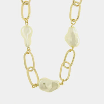 AMOVENEZIA Collana in Metallo a catena con perle