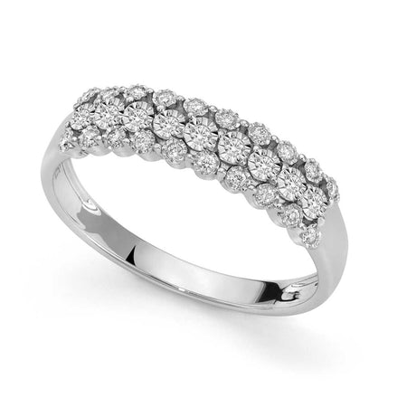 Anello DonnaOro INCANTO in Oro Bianco 18kt con fascia di Diamanti