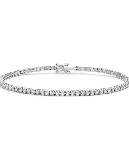 DONNAORO Bracciale Tennis Incontri con Diamanti 1ct in Oro Bianco 18kt