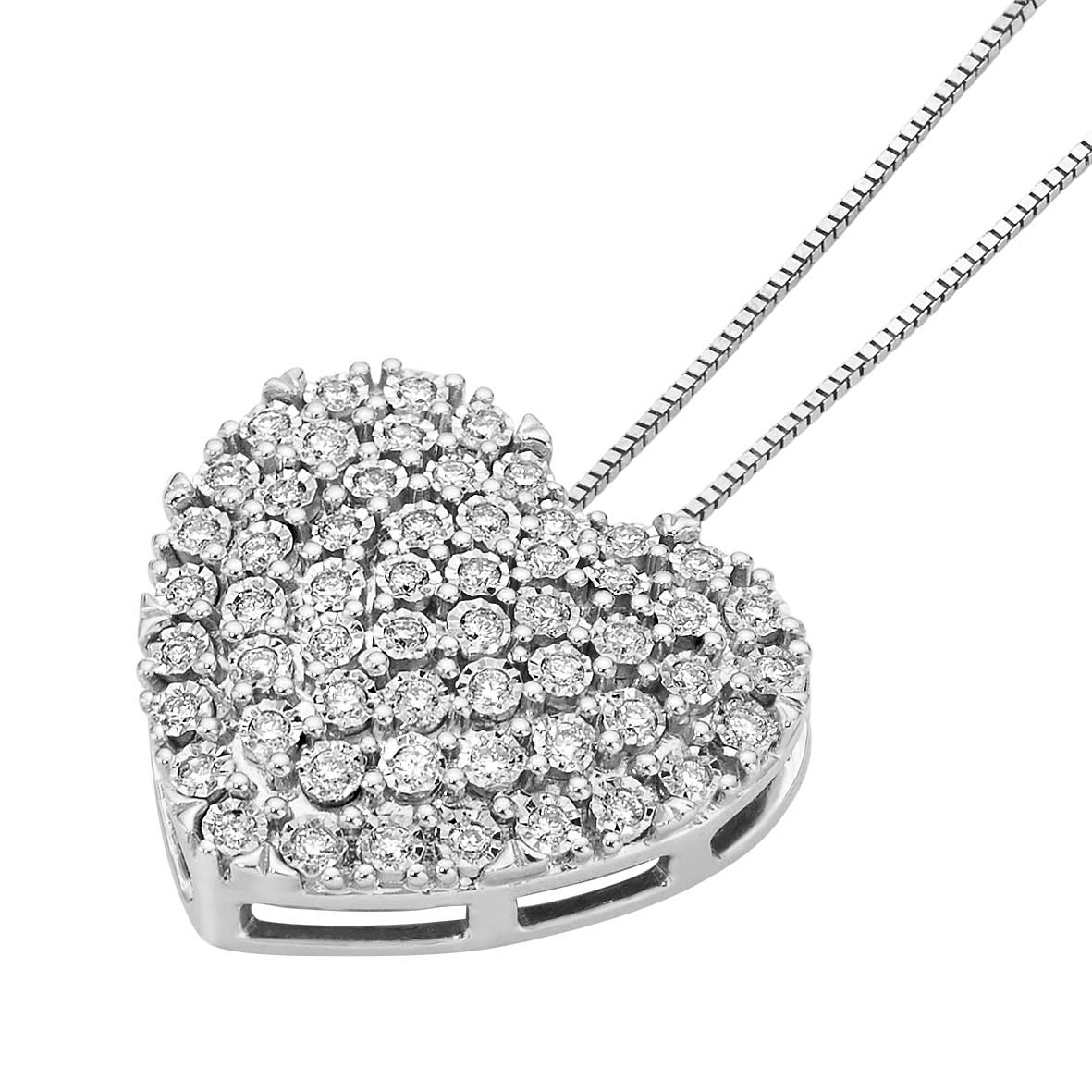 DonnaOro Collana Impressioni in oro 18kt con Pendente Cuore di Diamanti 0.10ct