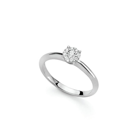 LUCE DI DONNAORO Anello Solitario Griffes Tonde 0.05ct in Oro bianco 18kt