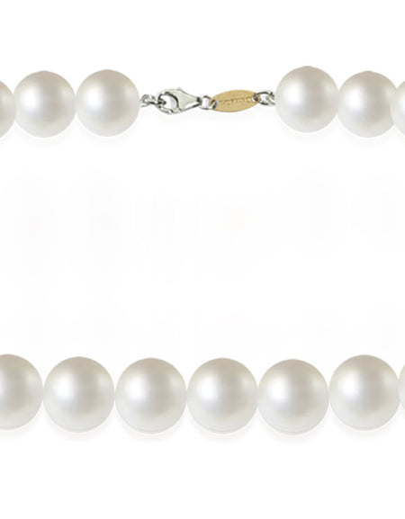 LUCE DI DONNAORO Collana Girocollo Perle 6-6.5mm e Oro Bianco 18kt