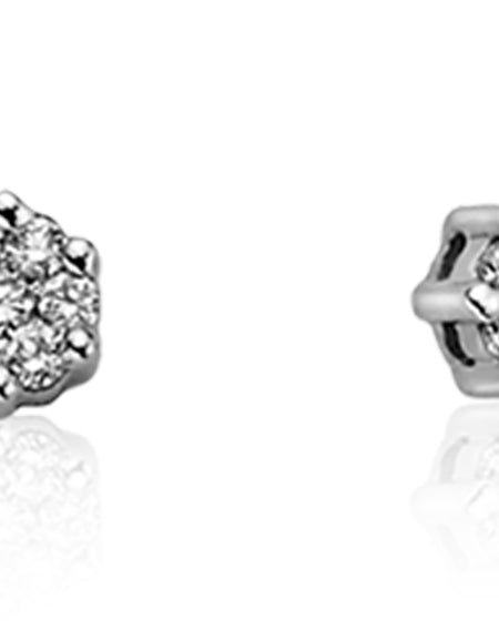 LUCE DI DONNAORO Orecchini Punto Luce Fiore 0.08ct in Oro 18kt