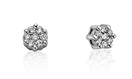 LUCE DI DONNAORO Orecchini Punto Luce Fiore 0.08ct in Oro 18kt
