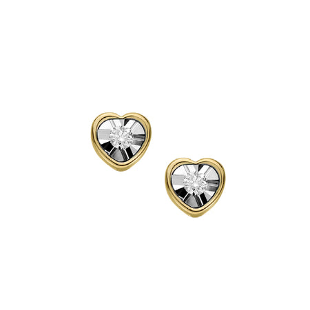 LUCE DI DONNAORO Orecchini Punto Luce Cuore 0.08ct Bicolore in Oro 18kt