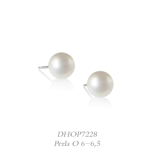 LUCE DI DONNAORO Orecchini di Perle Selene 6-6.5mm in Oro Bianco 18kt