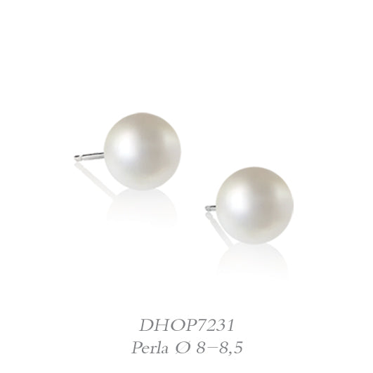 LUCE DI DONNAORO Orecchini di Perle Selene 8-8.5mm in Oro Bianco 18kt