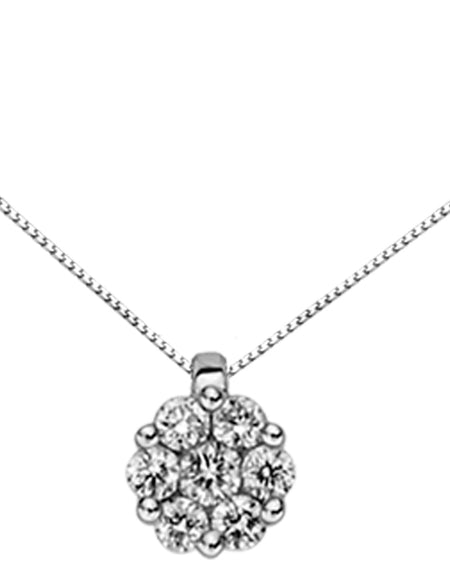 LUCE DI DONNAORO Collana Punto Luce Fiore 0.08ct in Oro 18kt