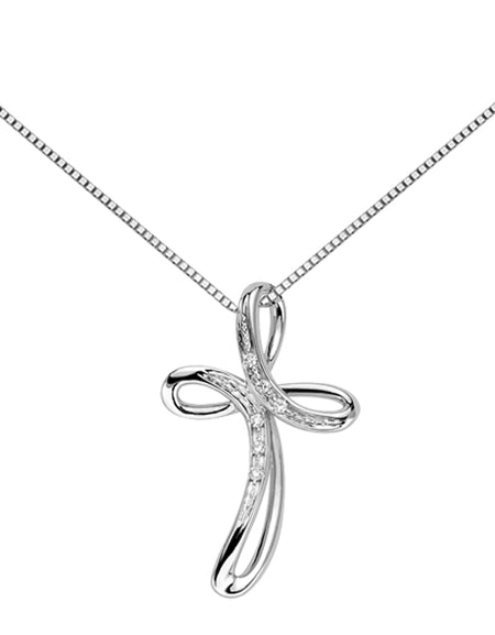 LUCE DI DONNAORO Collana Croce Piccola Diamanti 0.02ct in Oro 18kt