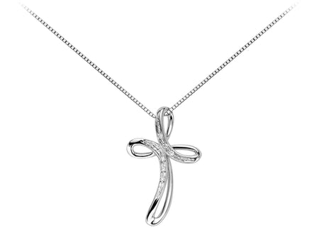 LUCE DI DONNAORO Collana Croce Piccola Diamanti 0.02ct in Oro 18kt