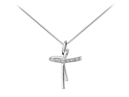 LUCE DI DONNAORO Collana Croce Piccola Diamanti 0.01ct in Oro18kt