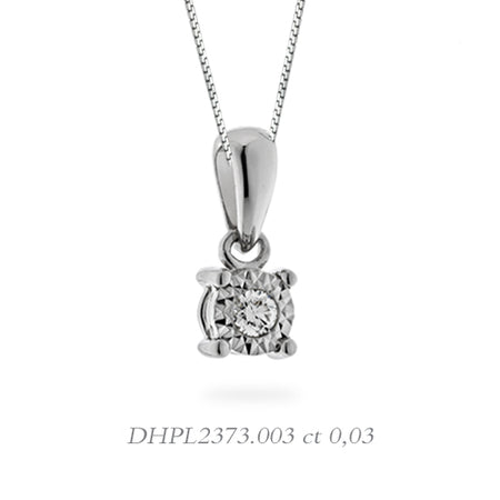 LUCE DI DONNAORO Collana Punto Luce Disco Diamantato 0.03ct in Oro 18kt