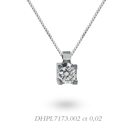 LUCE DI DONNAORO Collana Punto Luce Griffes Quadrate 0.02ct in Oro 18kt