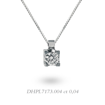 LUCE DI DONNAORO Collana Punto Luce Griffes Quadrate 0.04ct in Oro 18kt