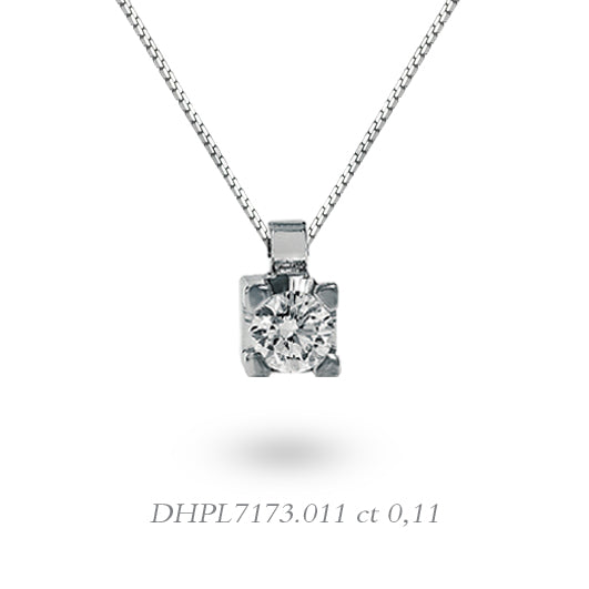 LUCE DI DONNAORO Collana Punto Luce Griffes Quadrate 0.11ct in Oro 18kt