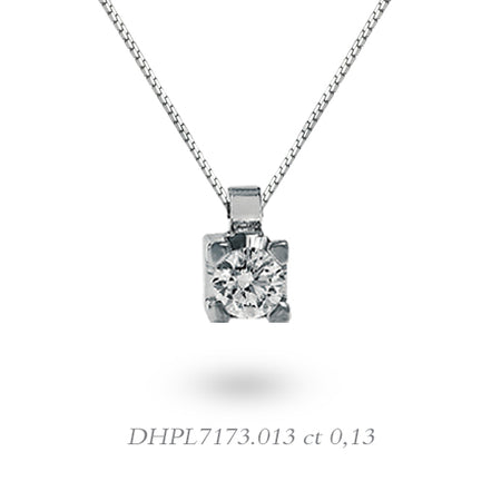 LUCE DI DONNAORO Collana Punto Luce Griffes Quadrate 0.13ct in Oro 18kt