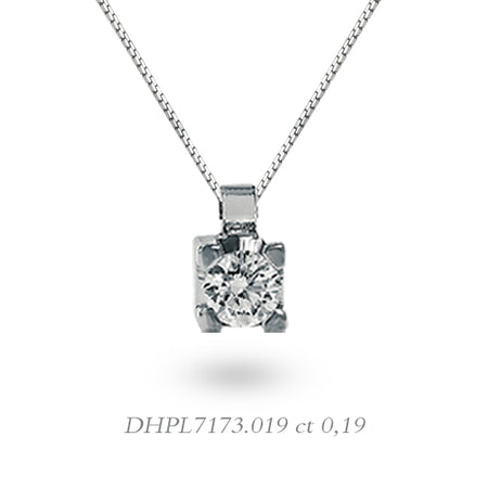 LUCE DI DONNAORO Collana Punto Luce Griffes Quadrate 0.19ct in Oro 18kt