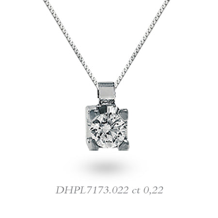 LUCE DI DONNAORO Collana Punto Luce Griffes Quadrate 0.22ct in Oro 18kt