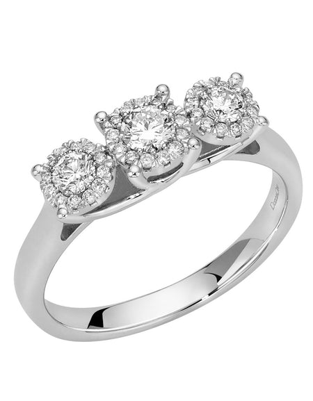 Anello Trilogy  DonnaOro Fiocchi con Diamanti 0.45ct in Oro Bianco 18kt