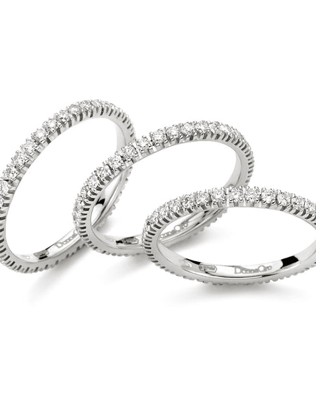 Anello DonnaOro Orizzonti Veretta di Diamanti 0.50ct in Oro Bianco 18kt