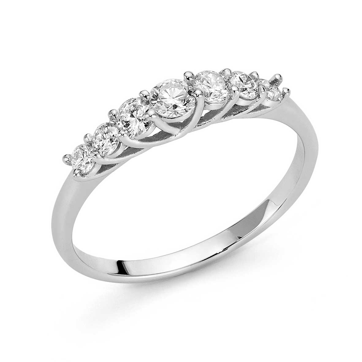 Anello DonnaOro INCANTO in Oro Bianco 18kt Veretta di Diamanti 0.45ct