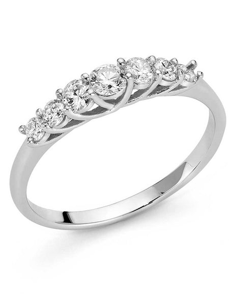 Anello DonnaOro INCANTO in Oro Bianco 18kt Veretta di Diamanti 0.45ct