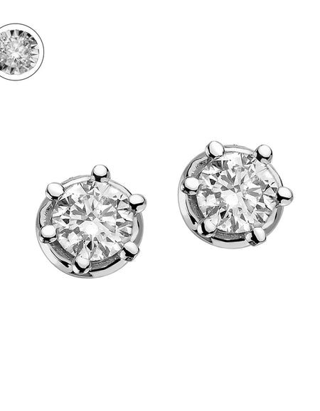 Orecchini DonnaOro ORIZZONTI Punti luce in Oro Bianco 18kt e Diamanti