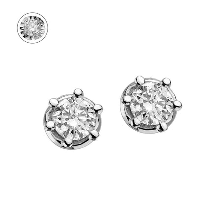 Orecchini DonnaOro ORIZZONTI Punti luce in Oro Bianco 18kt e Diamanti