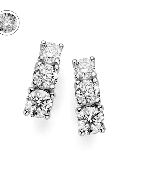 Orecchini DonnaOro ETERNA Trilogy in Oro Bianco 18kt e Diamanti