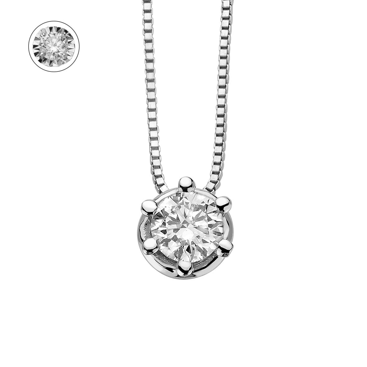 Collana DonnaOro ORIZZONTI Punto luce in Oro Bianco 18kt e Diamanti