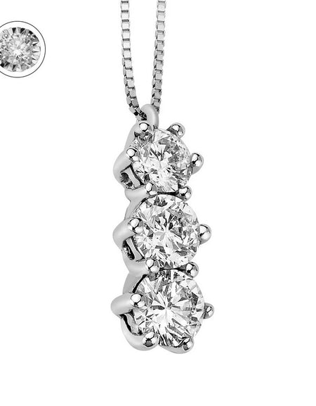 Collana DonnaOro ORIZZONTI Trilogy in Oro Bianco 18kt e Diamanti