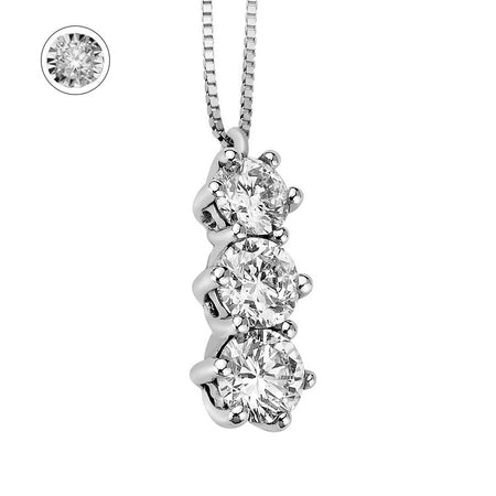 Collana DonnaOro ORIZZONTI Trilogy in Oro Bianco 18kt e Diamanti