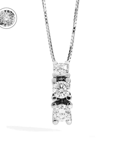 Collana DonnaOro ETERNA Trilogy in Oro Bianco 18kt e Diamanti