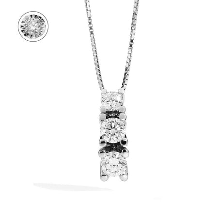 Collana DonnaOro ETERNA Trilogy in Oro Bianco 18kt e Diamanti