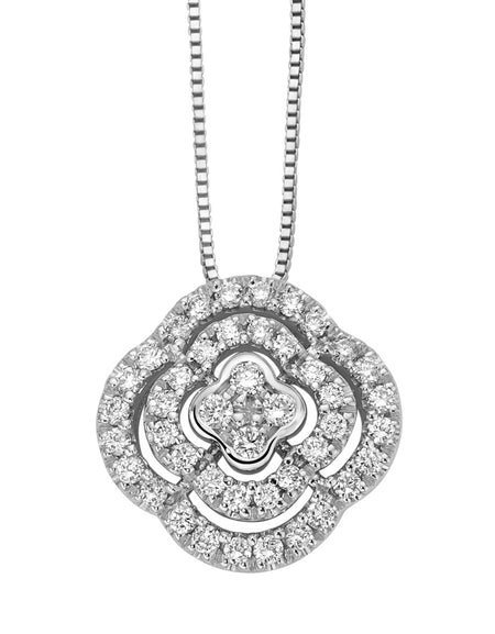 DonnaOro Collana Orizzonti in oro 18kt con Pendente di Diamanti 0.23ct