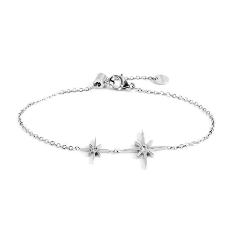 MARLÙ Bracciale rosa dei venti doppio pendente