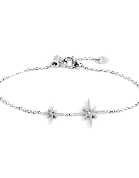 MARLÙ Bracciale rosa dei venti doppio pendente