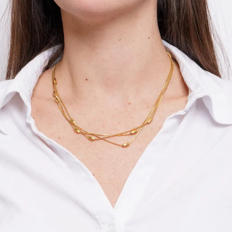 COEUR DE MER Collana in Acciaio multifilo