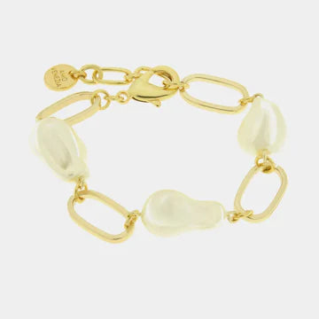 AMOVENEZIA Bracciale in Metallo a catena con perle