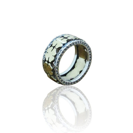 ENFASI GIOIELLI Anello Incanto Quadrifoglio in Argento 925 e Bronzo Dorato