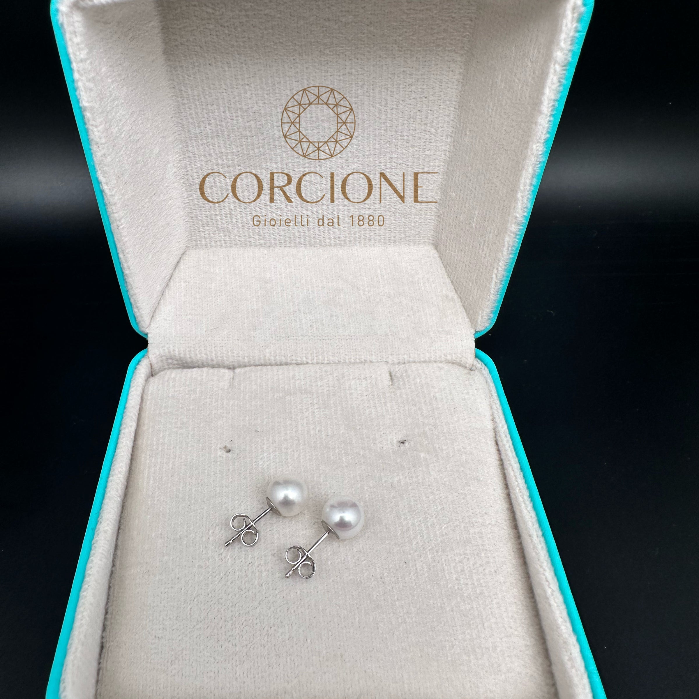 LUCE DI DONNAORO Orecchini di Perle Selene 7-7.5mm in Oro Bianco 18kt