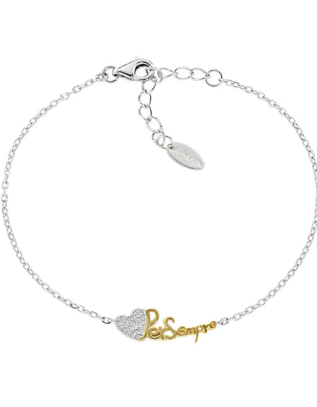 AMEN Bracciale Cuore Per Sempre con Zirconi