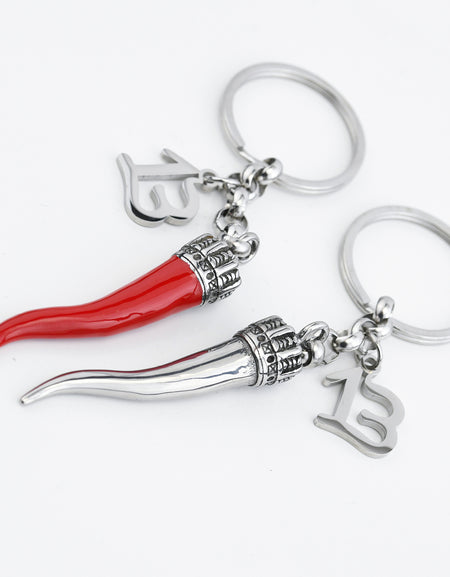 BOCCADAMO MYA Portachiavi della Fortuna con Corno e Numero 13