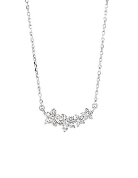 BOCCADAMO Collana Fiori di Zirconi Bianchi in Argento 925 Rodiato