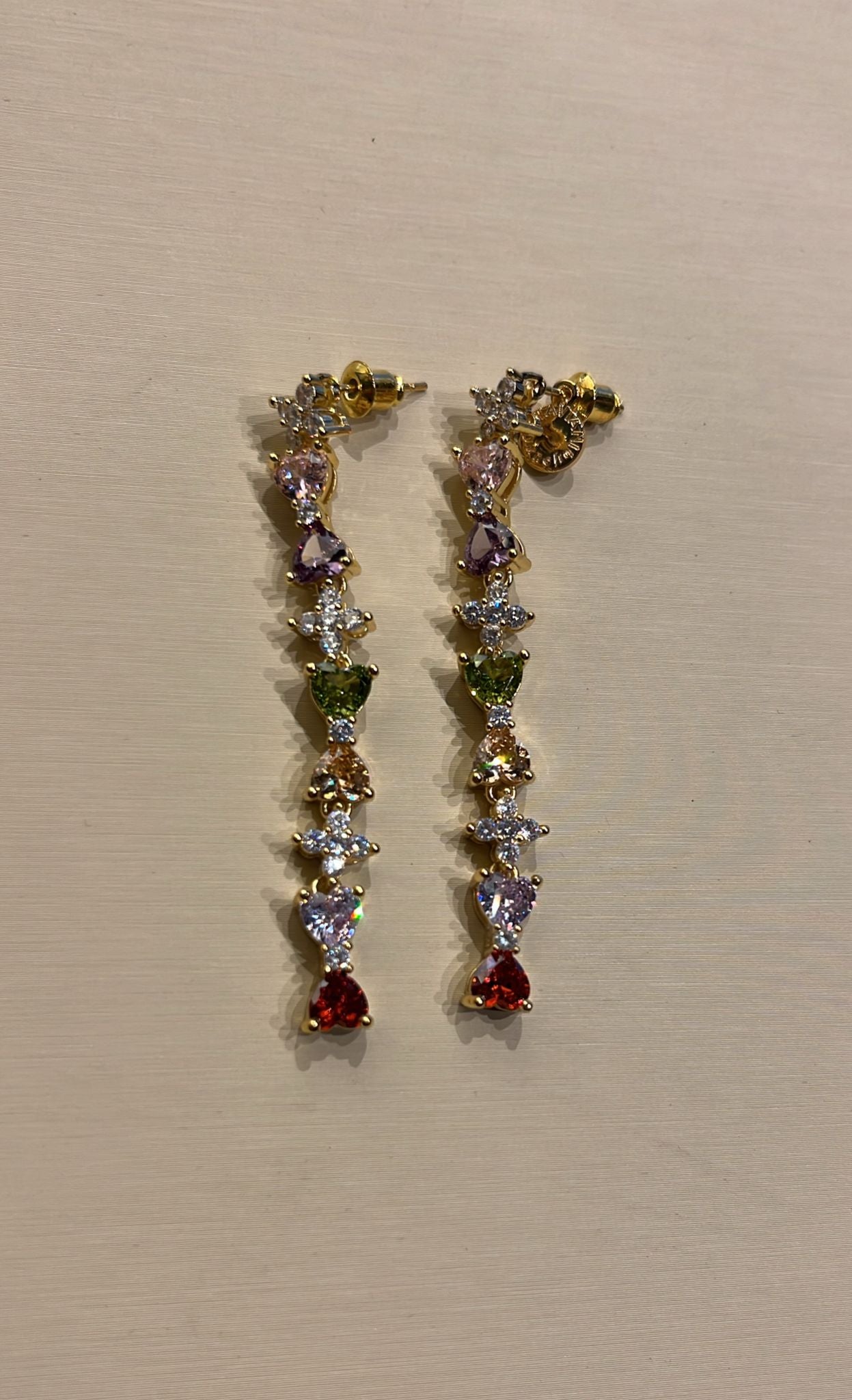 Orecchini Pendenti OTTAVINI dorato pietre colorate